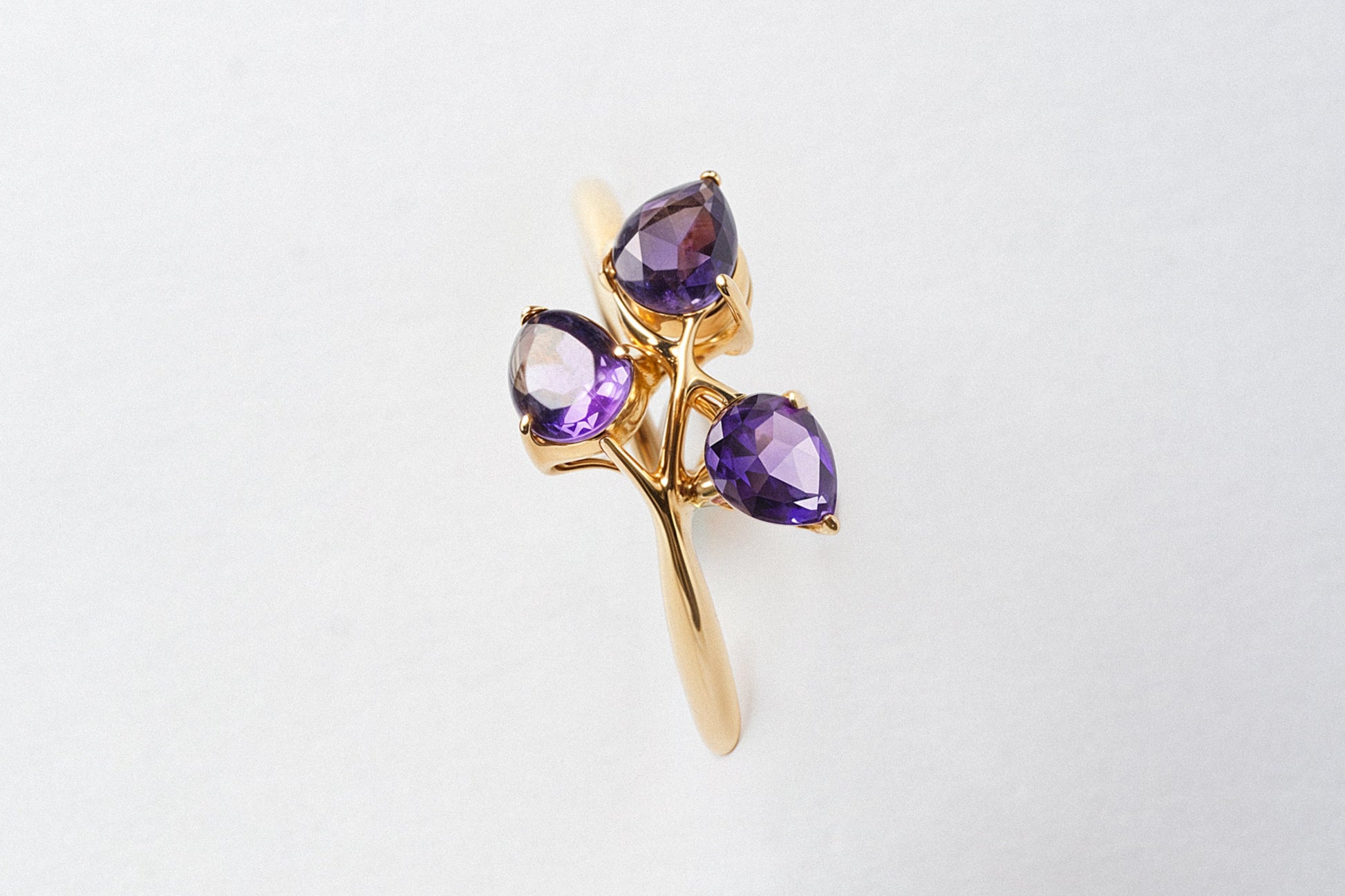 3 Amethyst Stone Ring