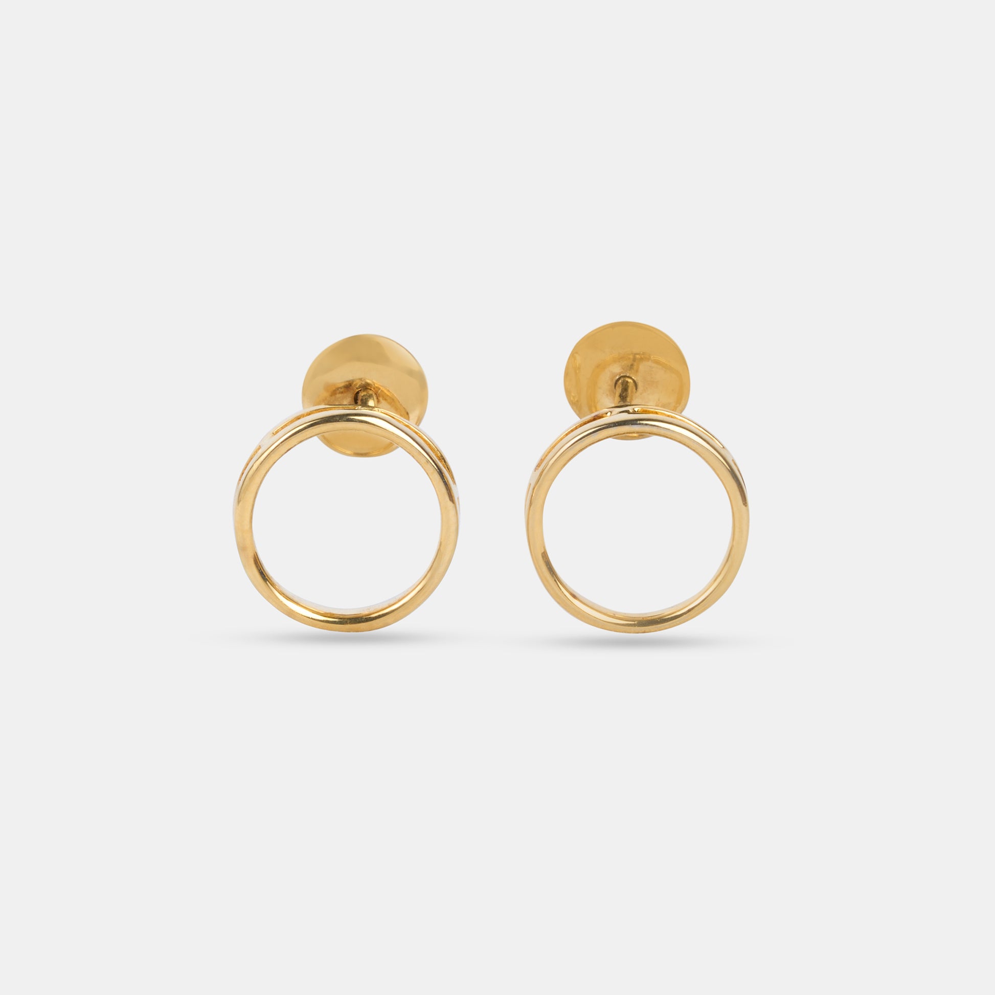 Full Moon Earrings in 92.5 sterling silver and gold polish 