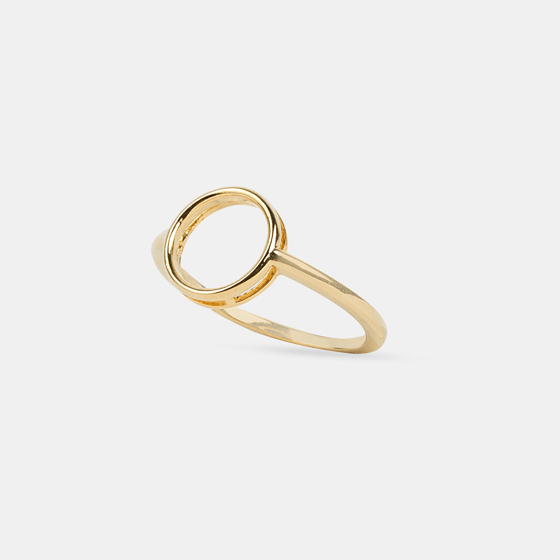 Full Moon Ring in 92.5 sterling silver and gold polish