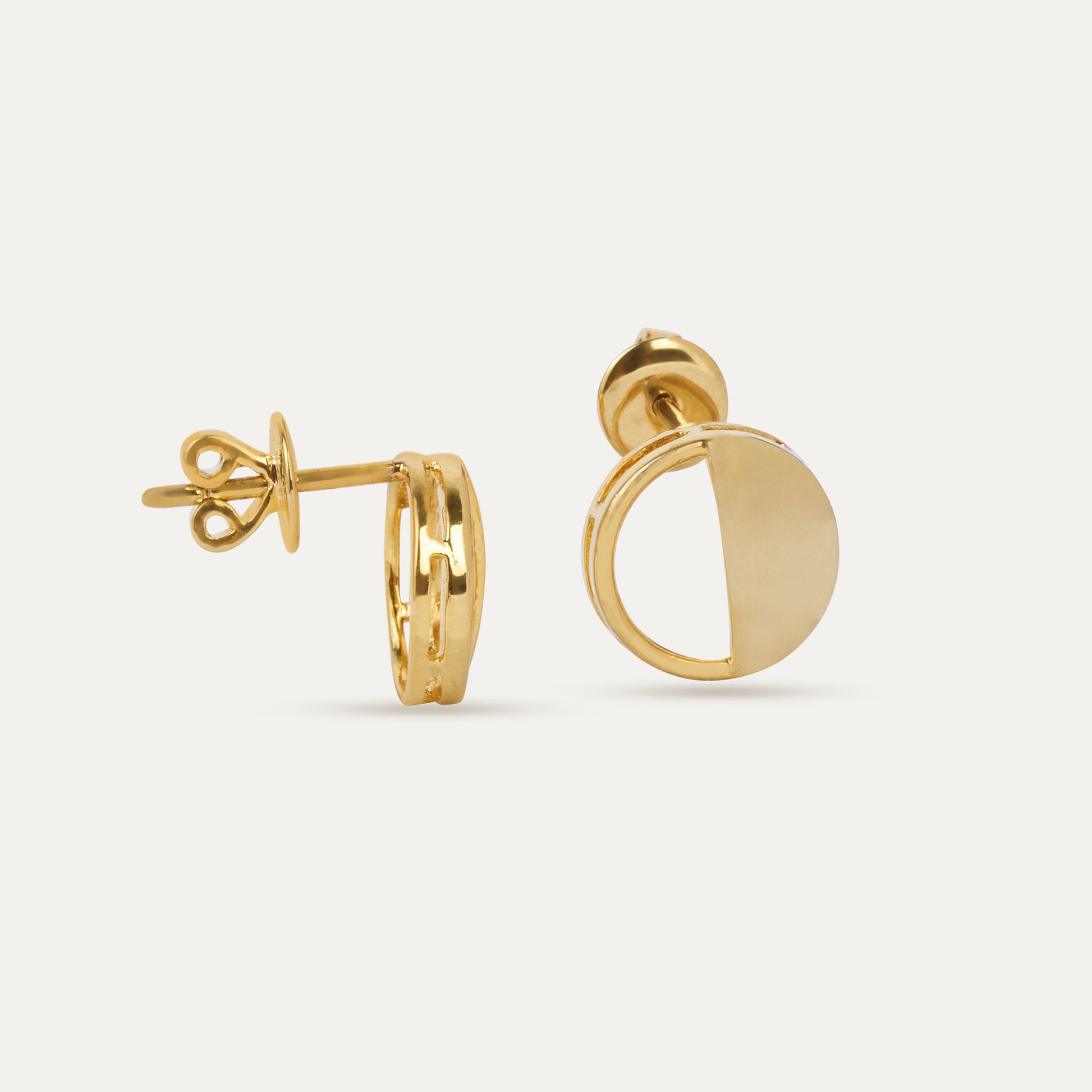 First Quarter Earing in 92.5 Sterling Silver and high gold polish