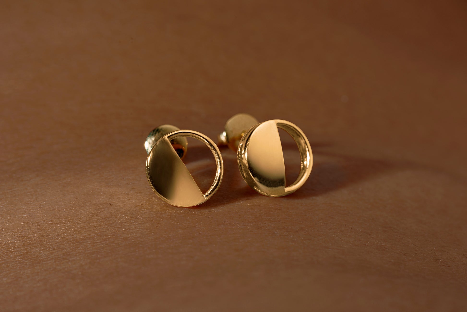 First Quarter Earrings in 92.5 Sterling Silver and high gold polish