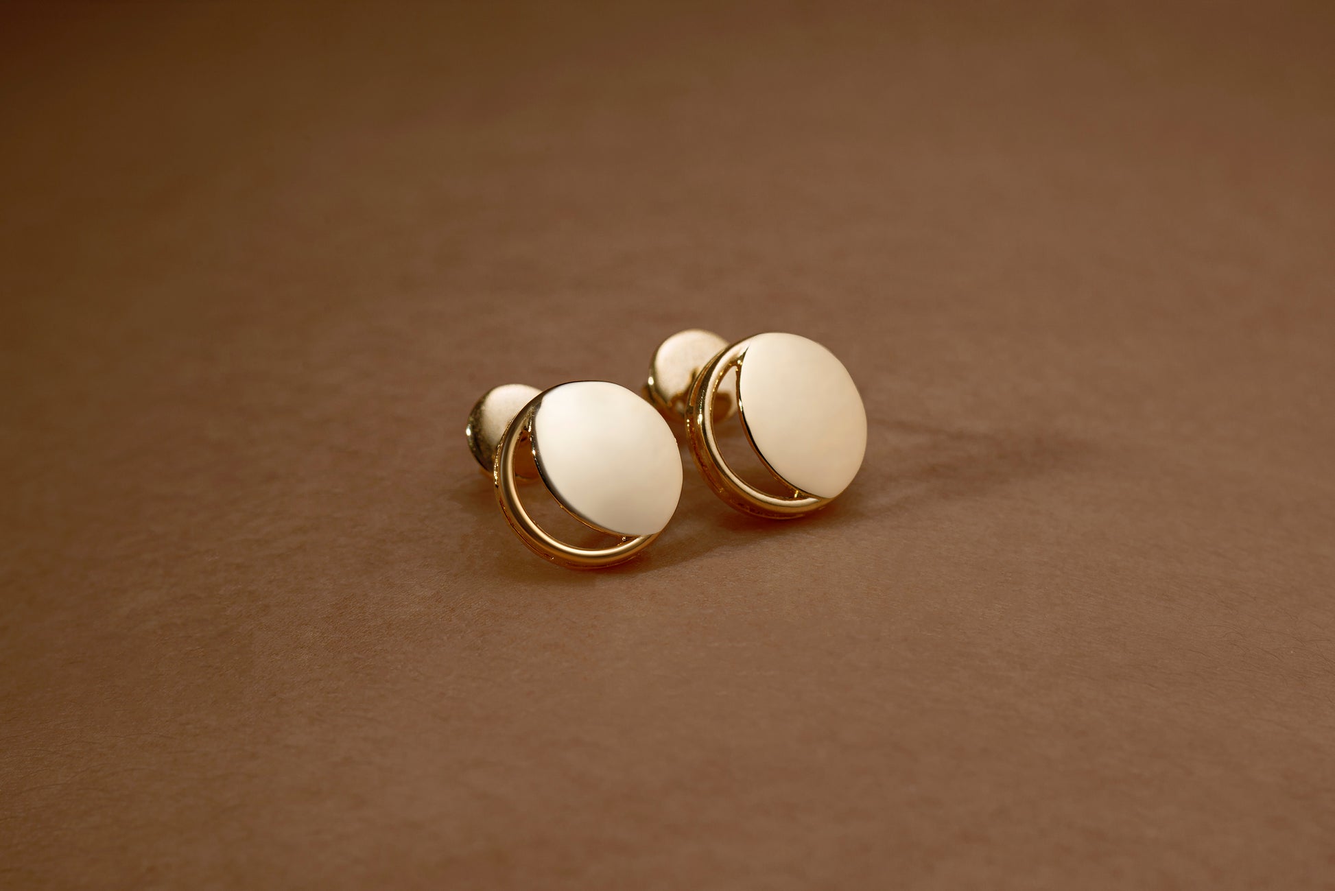 Waning Crescent Earing in 92.5 Sterling Silver and high gold polish