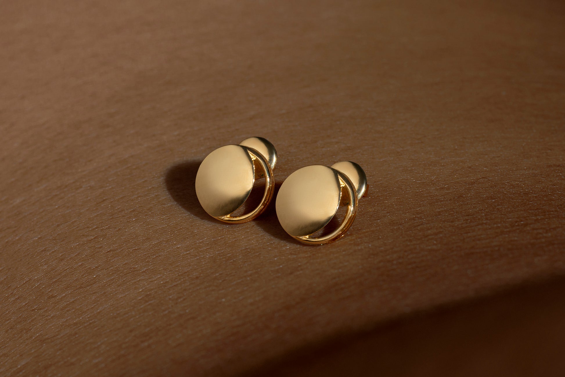 Waxing Crescent Earing in 92.5 Sterling Silver and high gold polish